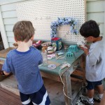 Rock and Nate making art