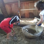 Zach and Chloe in the sandbox
