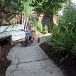 Oscar on the tricycle