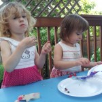 Gabby and Daphne with the ocean drum