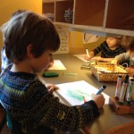 Rock, Aiden, Kaito and Mila at the writing center